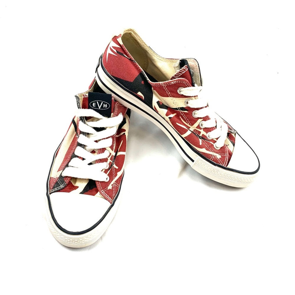 Red // off white //  black converse-like sneakers